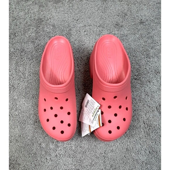 NWT Crocs Siren Clog Pink Crush Platform High Heel Women Size 12 Barbie Hot Pink - Picture 7 of 10